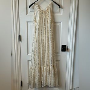 Tibi off white and gold maxi dress